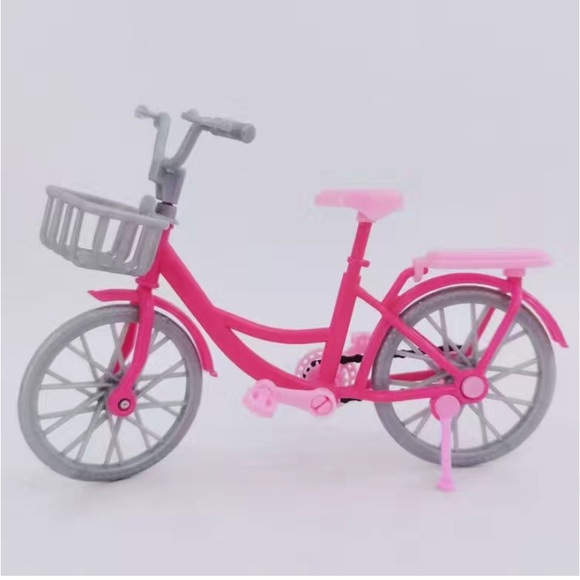 Pink Bicycle with Basket - for Critters, little dolls and Barbie. - Picture 9 of 12
